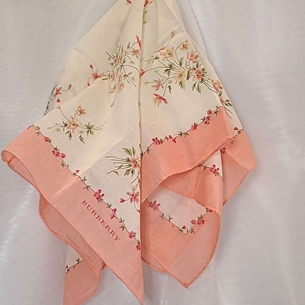 Burberry Peach and Cream Floral Scarf